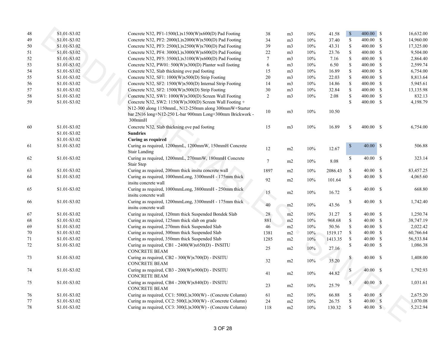 Estimate page 4