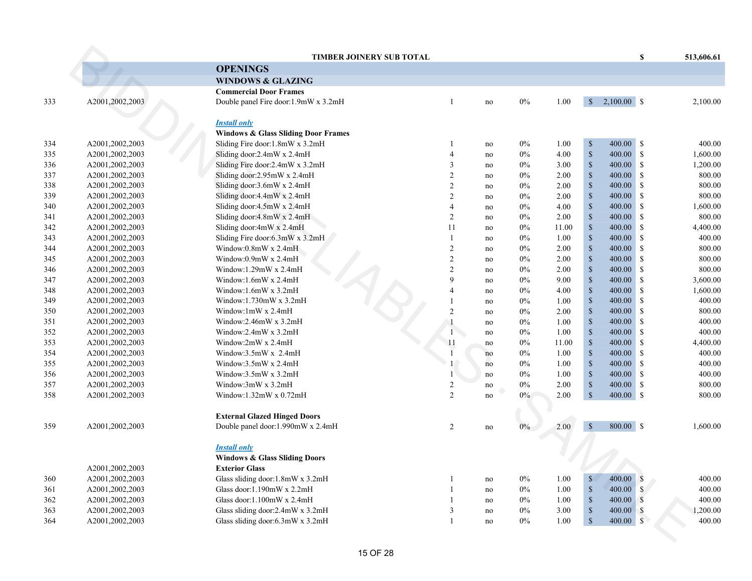 Estimate page 16