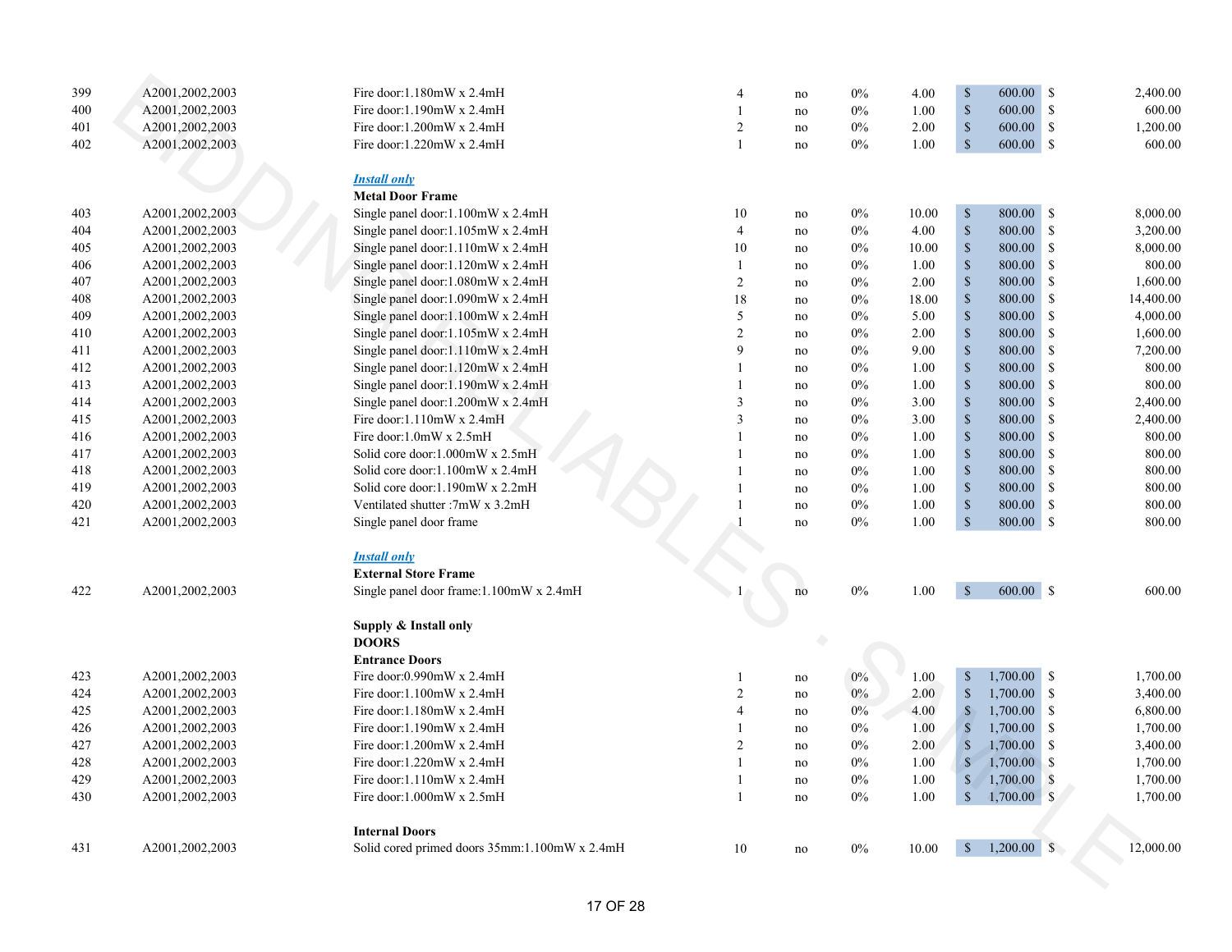 Estimate page 18