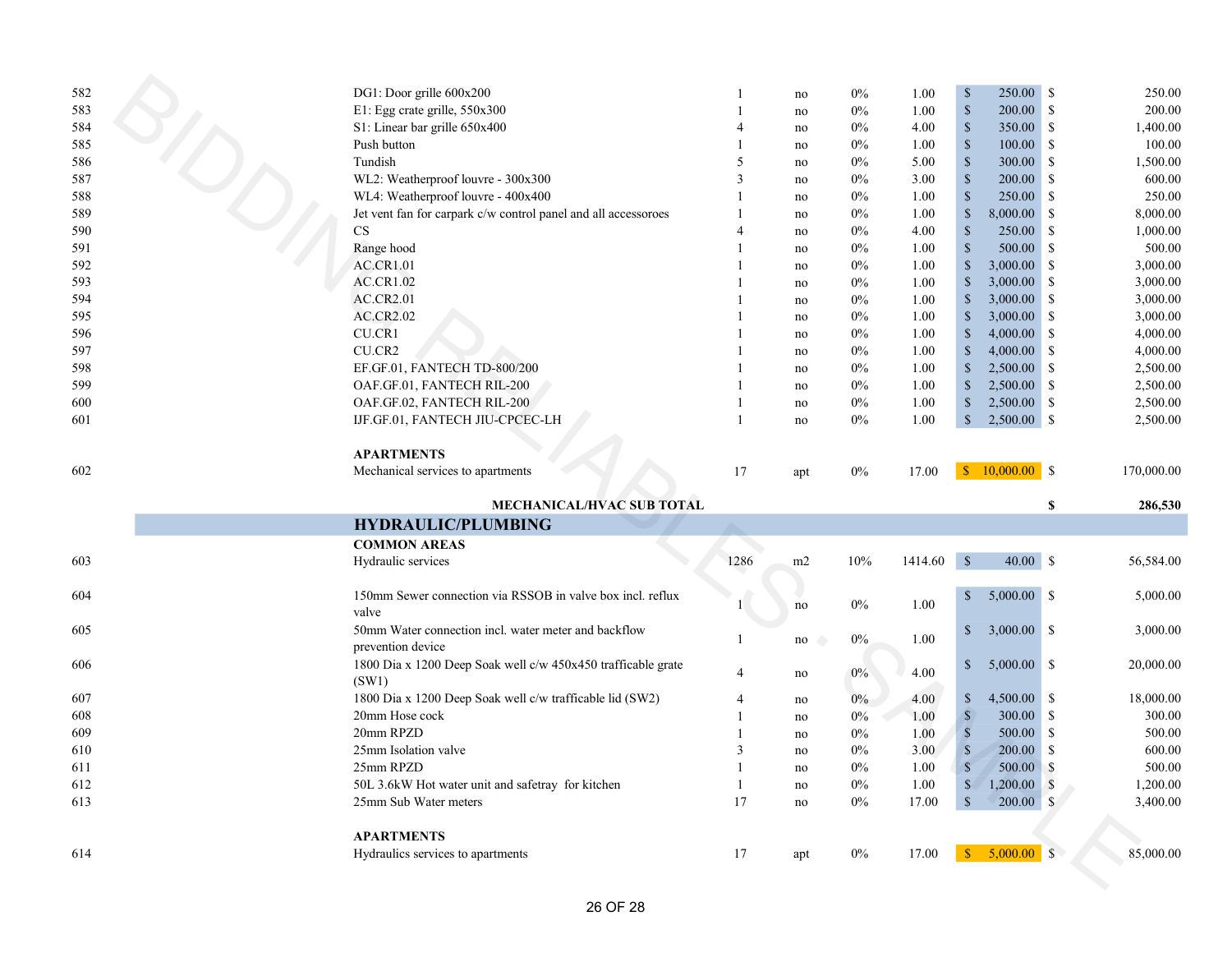 Estimate page 27