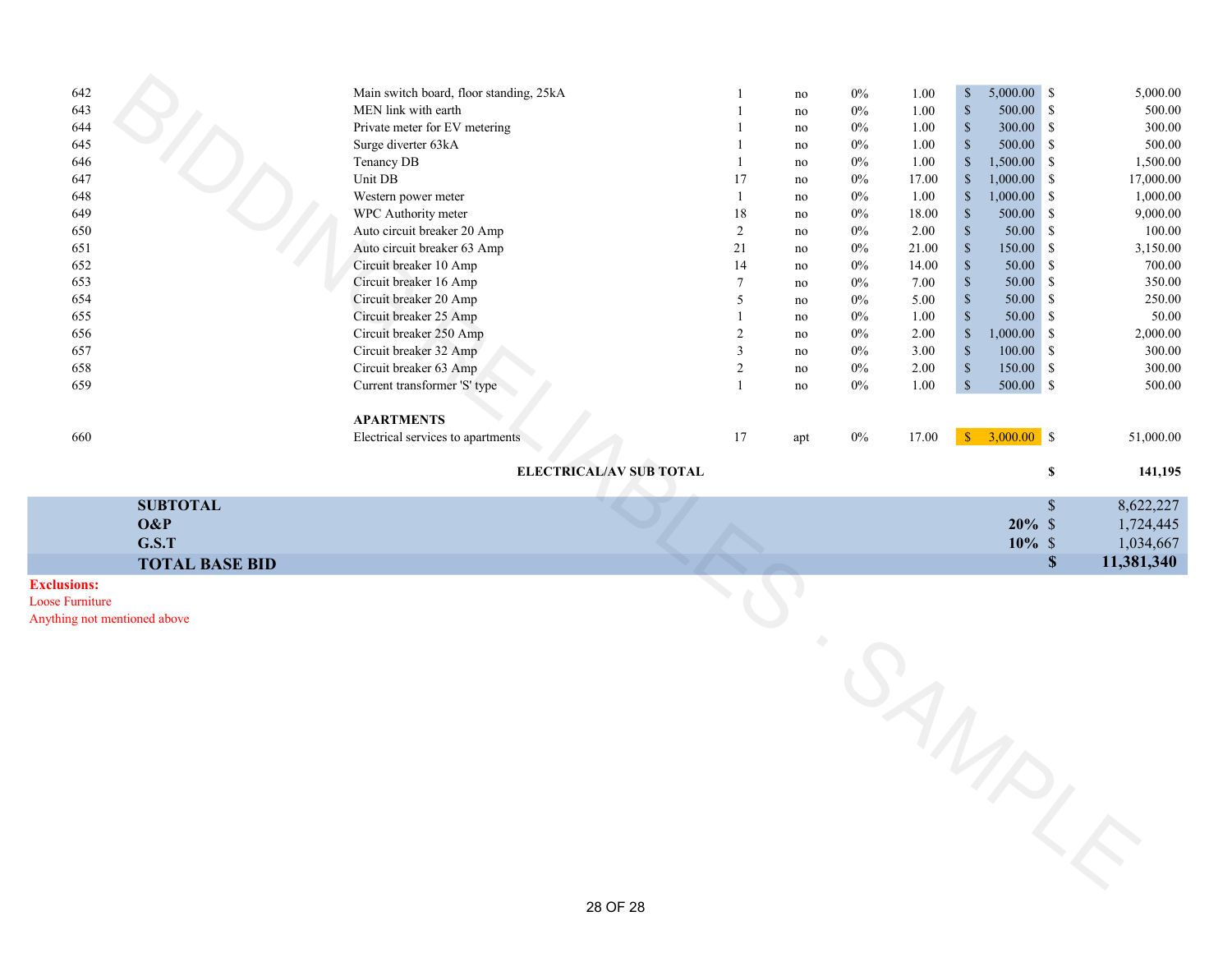 Estimate page 29